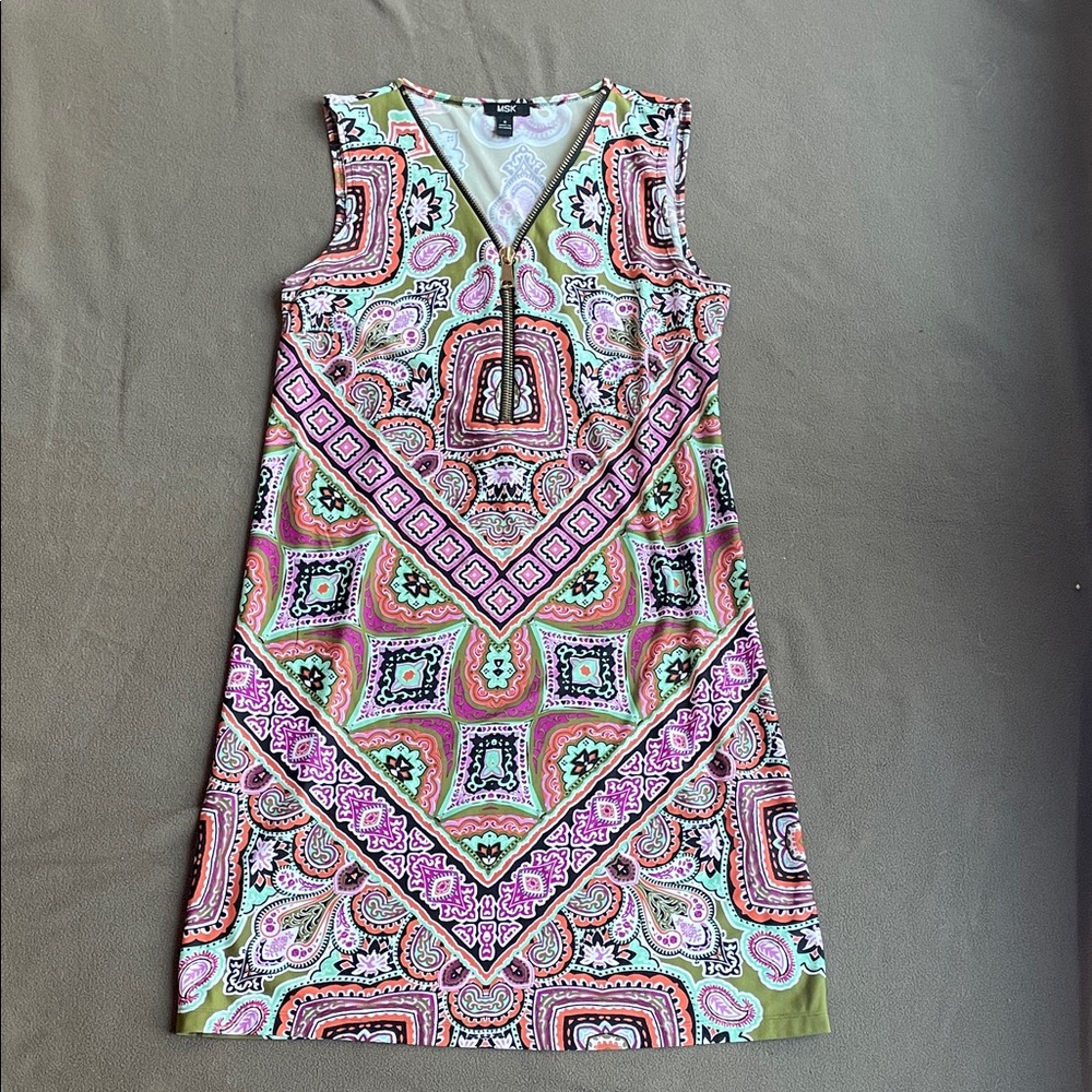 MSK Multicolor Paisley Dress, Small